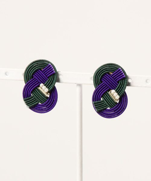 カヤ(カヤ)の「【カヤ】水引あわじ重ねイヤリング(イヤリング・レディース・ホワイト/ブラック/パープル/ブラウン/ゴールド/ブルー・FREE)」の5枚目の写真