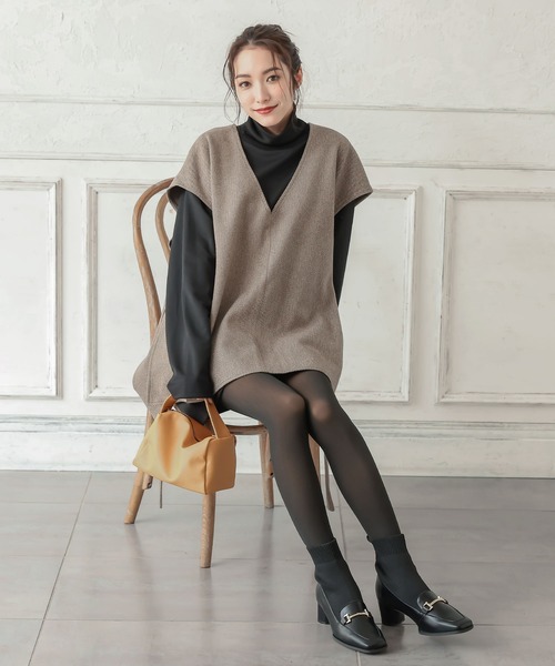 KOBE LETTUCE（コウベレタス）の「裏起毛ストッキング風フェイクタイツ（タイツ/ストッキング・レディース・ブラック・M/LL）」の3枚目の写真