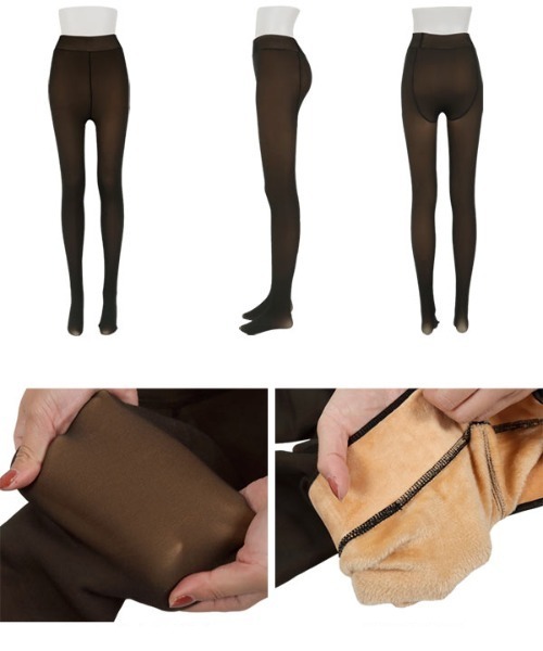 KOBE LETTUCE（コウベレタス）の「裏起毛ストッキング風フェイクタイツ（タイツ/ストッキング・レディース・ブラック・M/LL）」の6枚目の写真