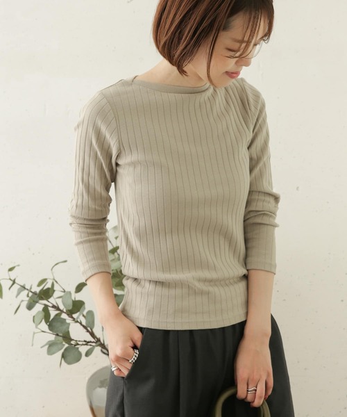URBAN RESEARCH DOORS（アーバンリサーチドアーズ）の「針抜き長袖カットソー（Tシャツ/カットソー・レディース・ブラック/ライトグレー/オフホワイト/ストライプ・ONE）」の4枚目の写真