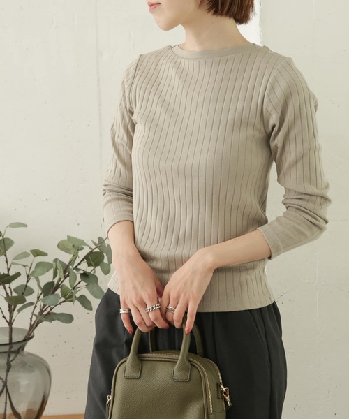 URBAN RESEARCH DOORS（アーバンリサーチドアーズ）の「針抜き長袖カットソー（Tシャツ/カットソー・レディース・ブラック/ライトグレー/オフホワイト/ストライプ・ONE）」の11枚目の写真