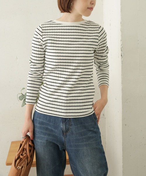 URBAN RESEARCH DOORS（アーバンリサーチドアーズ）の「針抜き長袖カットソー（Tシャツ/カットソー・レディース・ブラック/ライトグレー/オフホワイト/ストライプ・ONE）」の14枚目の写真