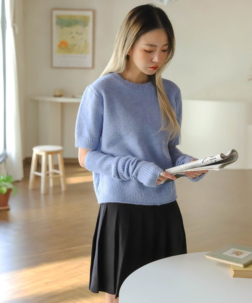 UNE MANSION(ユヌマンション)の「ウォーマー&ニットセット(ニット/セーター・レディース・ブラック/グレー/ブルー・FREE)」の12枚目の写真