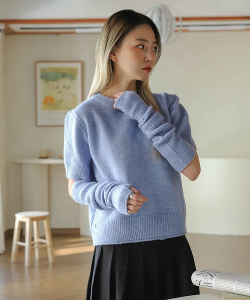 UNE MANSION(ユヌマンション)の「ウォーマー&ニットセット(ニット/セーター・レディース・ブラック/グレー/ブルー・FREE)」の22枚目の写真