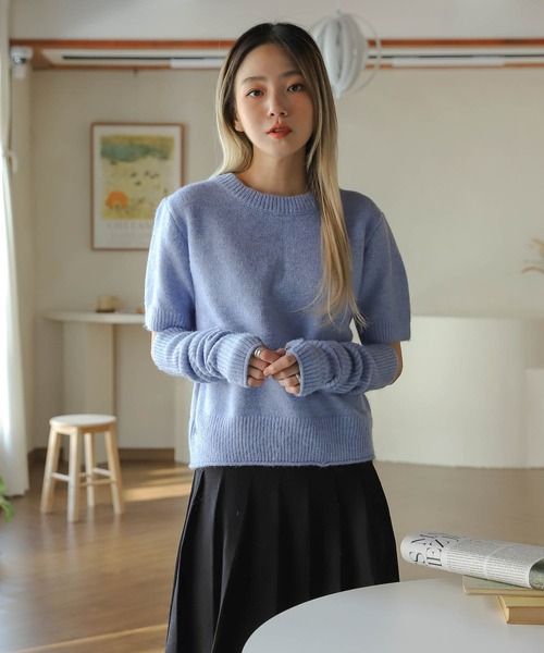 UNE MANSION(ユヌマンション)の「ウォーマー&ニットセット(ニット/セーター・レディース・ブラック/グレー/ブルー・FREE)」の17枚目の写真