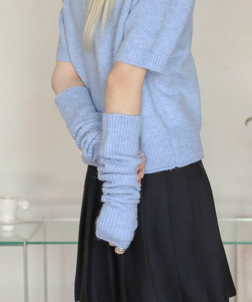 UNE MANSION(ユヌマンション)の「ウォーマー&ニットセット(ニット/セーター・レディース・ブラック/グレー/ブルー・FREE)」の13枚目の写真