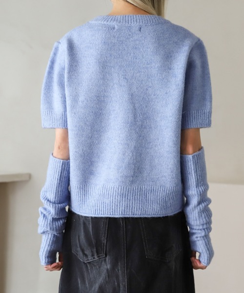 UNE MANSION(ユヌマンション)の「ウォーマー&ニットセット(ニット/セーター・レディース・ブラック/グレー/ブルー・FREE)」の16枚目の写真