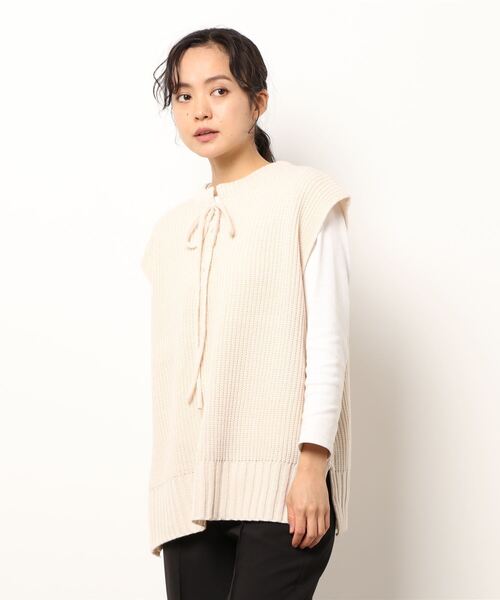 KOBE LETTUCE（コウベレタス）の「［ いーちゃんコラボ ］2WAYニットベストトップス[C5702]（ベスト・レディース・ホワイト系/キャメル/ブラック/ブラウン系・FREE）」の2枚目の写真