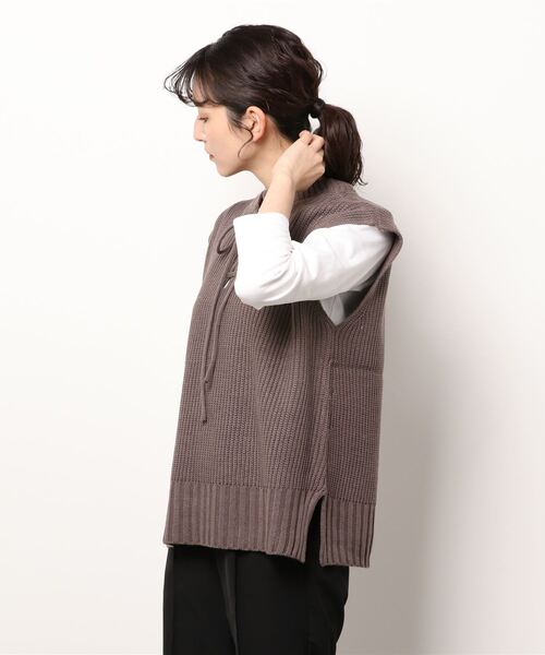 KOBE LETTUCE（コウベレタス）の「［ いーちゃんコラボ ］2WAYニットベストトップス[C5702]（ベスト・レディース・ホワイト系/キャメル/ブラック/ブラウン系・FREE）」の4枚目の写真