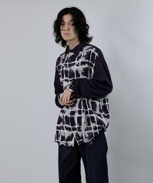 Iroquois（イロコイ）の「VINTAGE CHECK L/S SH（シャツ/ブラウス・メンズ・ブラック/パープル・1/2/3）」の2枚目の写真