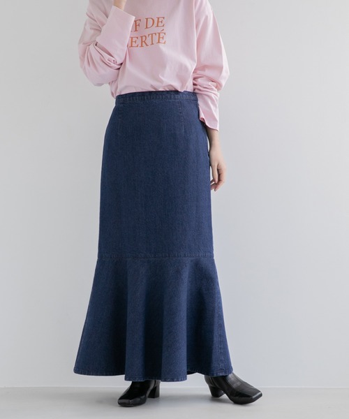 LOWRYS FARM（ローリーズファーム）の「デニムキリカエマーメイドスカート　260739（スカート・レディース・ブラック/ワンウォッシュ/ブルー/アイボリー/チャコールグレー・MEDIUM/LARGE/SMALL）」の20枚目の写真