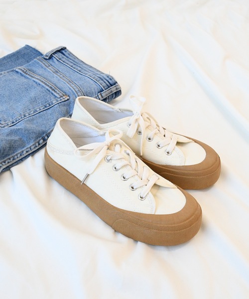 NOFALL(ノーフォール)の「厚底ラバーソールスニーカー(スニーカー・レディース・ベージュ・LL/M/L/S)」の7枚目の写真