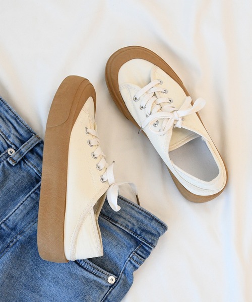 NOFALL(ノーフォール)の「厚底ラバーソールスニーカー(スニーカー・レディース・ベージュ・LL/M/L/S)」の15枚目の写真