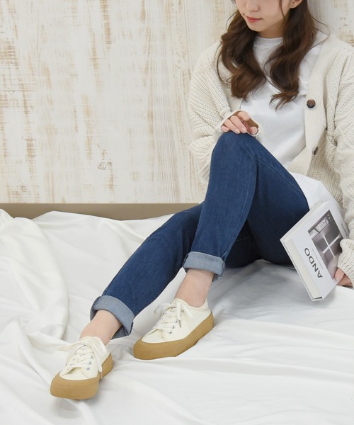 NOFALL(ノーフォール)の「厚底ラバーソールスニーカー(スニーカー・レディース・ベージュ・LL/M/L/S)」の16枚目の写真