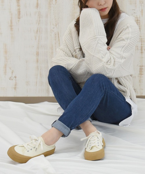 NOFALL(ノーフォール)の「厚底ラバーソールスニーカー(スニーカー・レディース・ベージュ・LL/M/L/S)」の13枚目の写真