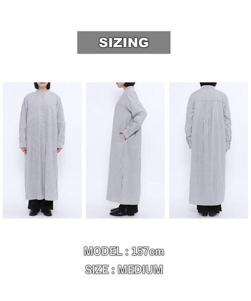 coen（コーエン）の「コットンブレンドバンドカラーシャツワンピース（シャツワンピース・レディース・オフホワイト/ダークグレー/コバルトブルー・MEDIUM/LARGE）」の14枚目の写真