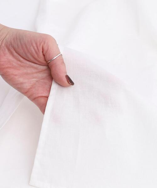 coen（コーエン）の「コットンブレンドバンドカラーシャツワンピース（シャツワンピース・レディース・オフホワイト/ダークグレー/コバルトブルー・MEDIUM/LARGE）」の16枚目の写真