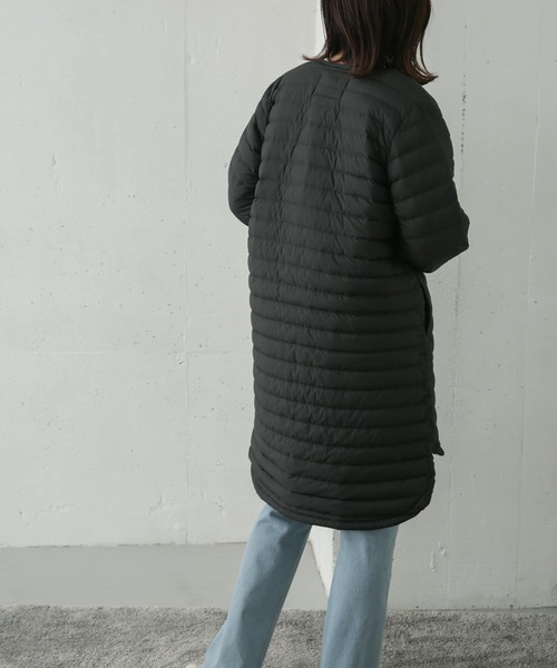 Traditional Weatherwear（トラディショナルウェザーウェア）の「Traditional Weatherwear　ARKLEY LONG DOWN PACKABLE（ダウンジャケット/コート・レディース・ブラック/ベージュ・34）」の8枚目の写真