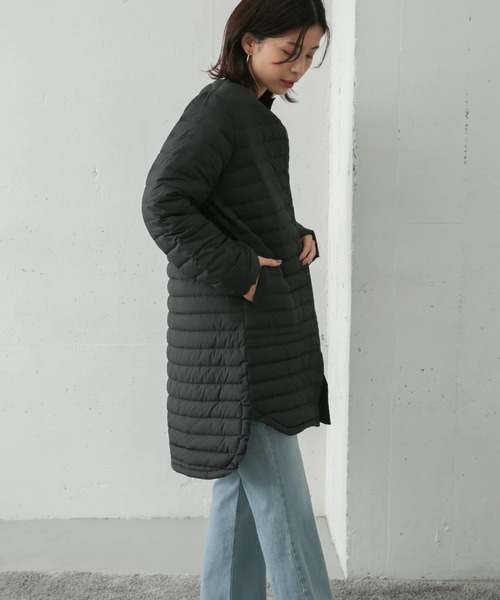 Traditional Weatherwear（トラディショナルウェザーウェア）の「Traditional Weatherwear　ARKLEY LONG DOWN PACKABLE（ダウンジャケット/コート・レディース・ブラック/ベージュ・34）」の9枚目の写真