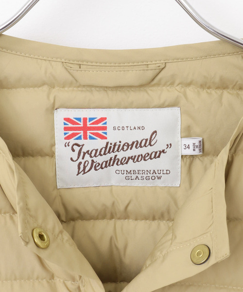 Traditional Weatherwear（トラディショナルウェザーウェア）の「Traditional Weatherwear　ARKLEY LONG DOWN PACKABLE（ダウンジャケット/コート・レディース・ブラック/ベージュ・34）」の18枚目の写真