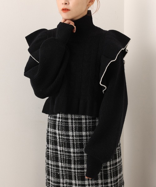 one after another NICE CLAUP（ワンアフターアナザーナイスクラップ）の「着回し広がる！ベストセット3wayニット（ニット/セーター・レディース・ブラック/ベージュ/オフホワイト・FREE）」の3枚目の写真