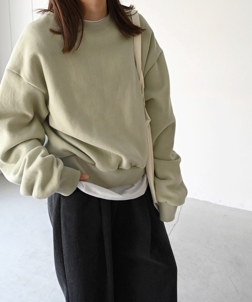 CANAL JEAN(キャナルジーン)の「El mar(エルマール) 裏起毛コンパクト無地トレーナー(スウェット・レディース・ホワイト/ピンク/セージグリーン/ヘザーグレー/クリーム・ONE SIZE)」の14枚目の写真