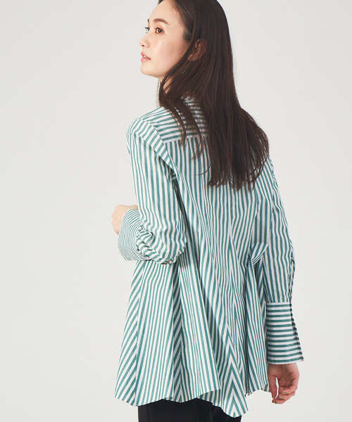 qualite(カリテ)の「ランダム切り替えブラウス(シャツ/ブラウス・レディース・グリーン/オフホワイト/ブルー・フリー)」の3枚目の写真