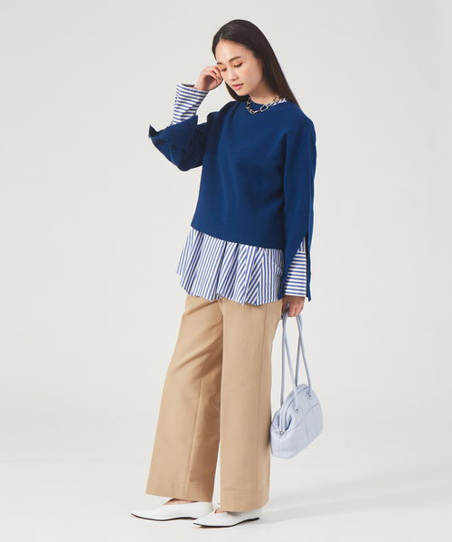 qualite(カリテ)の「ランダム切り替えブラウス(シャツ/ブラウス・レディース・グリーン/オフホワイト/ブルー・フリー)」の4枚目の写真