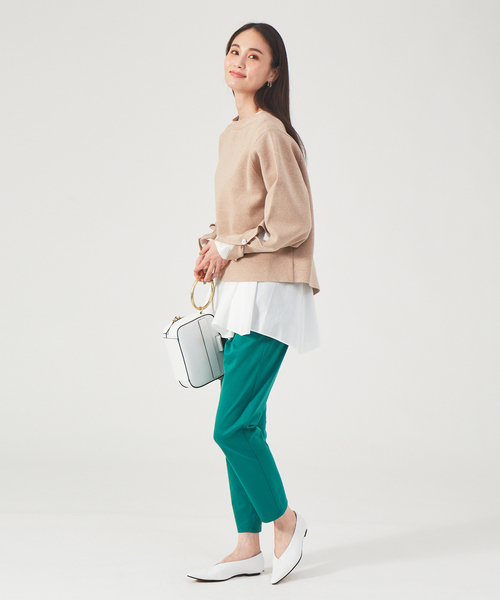 qualite(カリテ)の「ランダム切り替えブラウス(シャツ/ブラウス・レディース・グリーン/オフホワイト/ブルー・フリー)」の8枚目の写真