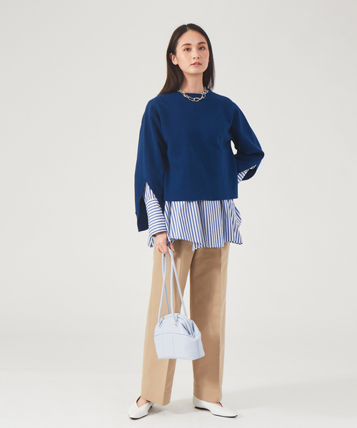 qualite(カリテ)の「ランダム切り替えブラウス(シャツ/ブラウス・レディース・グリーン/オフホワイト/ブルー・フリー)」の9枚目の写真