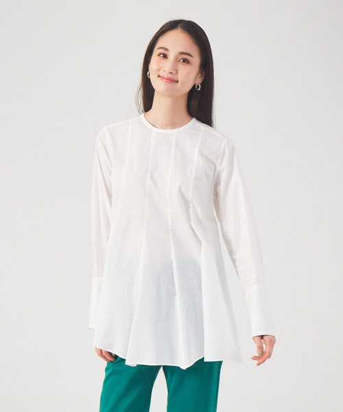 qualite(カリテ)の「ランダム切り替えブラウス(シャツ/ブラウス・レディース・グリーン/オフホワイト/ブルー・フリー)」の15枚目の写真