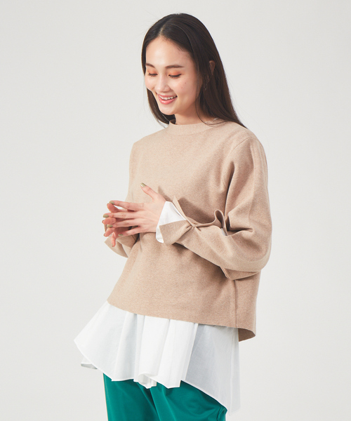 qualite(カリテ)の「ランダム切り替えブラウス(シャツ/ブラウス・レディース・グリーン/オフホワイト/ブルー・フリー)」の16枚目の写真