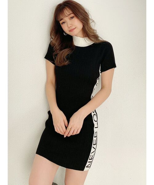 クロシェニット ブラック タイトワンピース プロポーションボディドレッシング PROPORTION BODY DRESSING