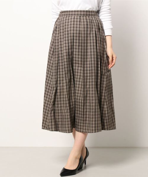 ehka sopo（エヘカソポ）の「チェックスカート（スカート・レディース・ブラウン/ベージュ/ミント・ﾌﾘ-）」の11枚目の写真