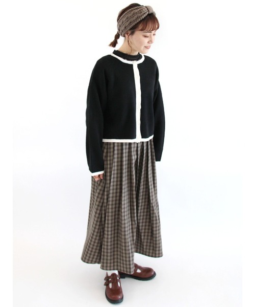 ehka sopo（エヘカソポ）の「チェックスカート（スカート・レディース・ブラウン/ベージュ/ミント・ﾌﾘ-）」の9枚目の写真