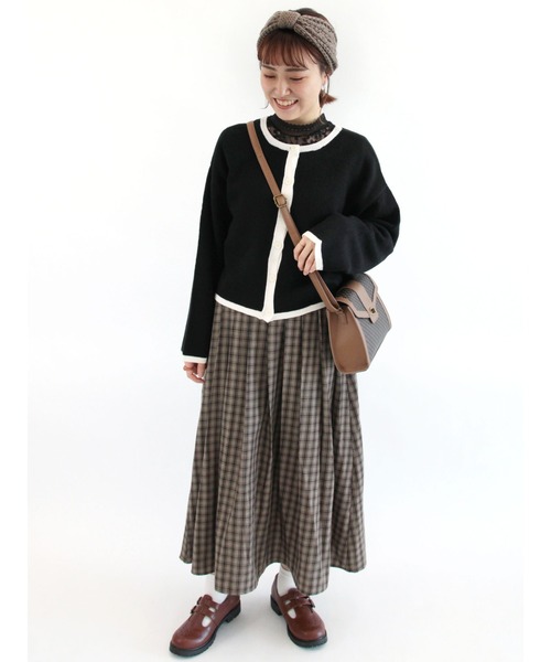 ehka sopo（エヘカソポ）の「チェックスカート（スカート・レディース・ブラウン/ベージュ/ミント・ﾌﾘ-）」の6枚目の写真