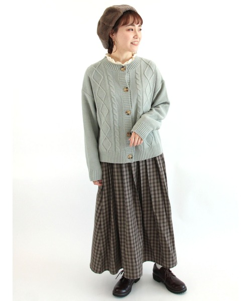 ehka sopo（エヘカソポ）の「チェックスカート（スカート・レディース・ブラウン/ベージュ/ミント・ﾌﾘ-）」の21枚目の写真