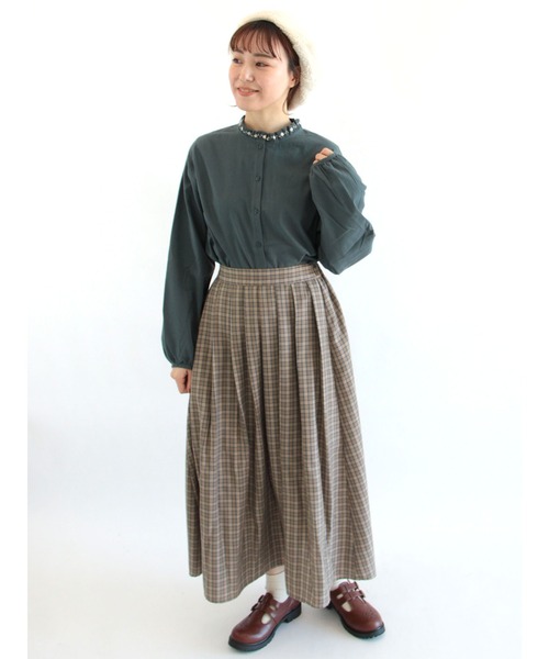 ehka sopo（エヘカソポ）の「チェックスカート（スカート・レディース・ブラウン/ベージュ/ミント・ﾌﾘ-）」の17枚目の写真