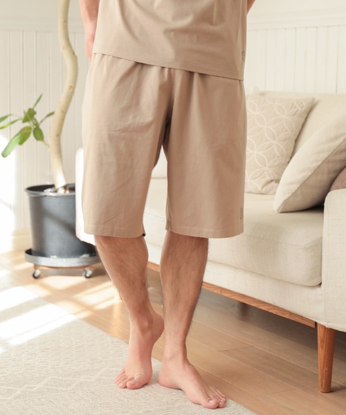 UNION STATION（ユニオンステーション）の「【Tシャツ+ショートパンツ+巾着ポーチの3点セット】ワンマイルウェア（Tシャツ/カットソー・メンズ・ブラック/ベージュ/キャメル・LL/M/L）」の17枚目の写真