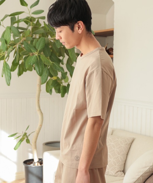 UNION STATION（ユニオンステーション）の「【Tシャツ+ショートパンツ+巾着ポーチの3点セット】ワンマイルウェア（Tシャツ/カットソー・メンズ・ブラック/ベージュ/キャメル・LL/M/L）」の13枚目の写真