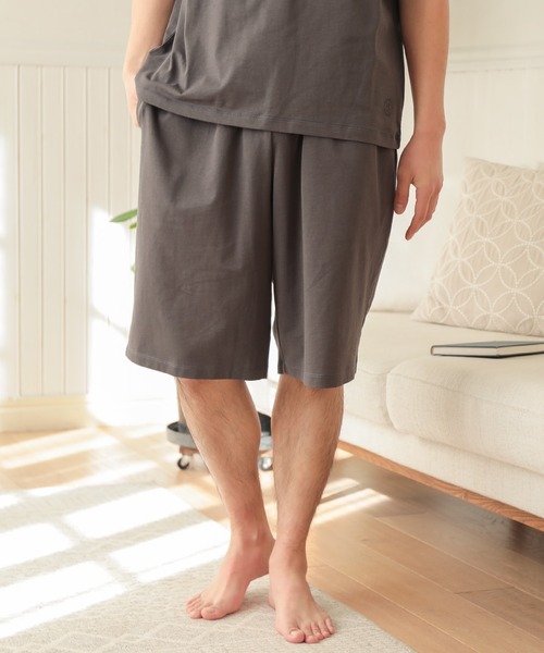 UNION STATION（ユニオンステーション）の「【Tシャツ+ショートパンツ+巾着ポーチの3点セット】ワンマイルウェア（Tシャツ/カットソー・メンズ・ブラック/ベージュ/キャメル・LL/M/L）」の8枚目の写真