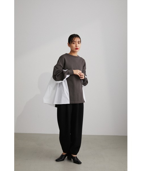 STYLEMIXER(スタイルミキサー)の「コンビネーションスウェットトップ(スウェット・レディース・ホワイト/ベージュ/チャコールグレー/ブルー・FREE)」の12枚目の写真