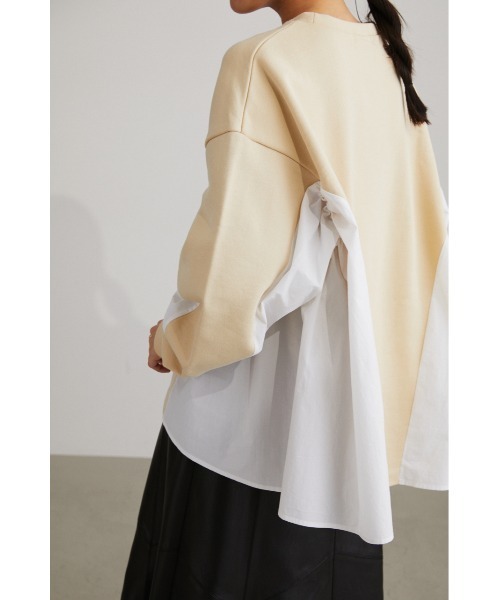 STYLEMIXER(スタイルミキサー)の「コンビネーションスウェットトップ(スウェット・レディース・ホワイト/ベージュ/チャコールグレー/ブルー・FREE)」の11枚目の写真