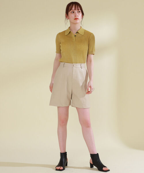 Ray BEAMS（レイビームス）の「Ray BEAMS / ラメ リブ ニット ポロシャツ（ポロシャツ・レディース・ブルー/マスタード・ONE SIZE）」の6枚目の写真