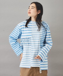 TOBILA（トビラ）の「ミックスボーダーリメイクバスクＴシャツユニセックス（Tシャツ/カットソー）」
