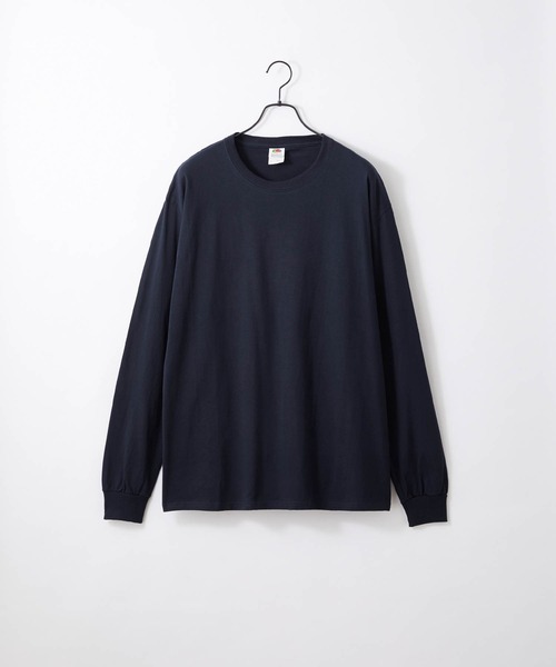 FRUIT OF THE LOOM（フルーツオブザルーム）の「FRUIT OF THE LOOM / フルーツオブザルーム ベーシック クルーネック 長袖Tシャツ（Tシャツ/カットソー・メンズ・ピンク/ケリー/ロイヤルブルー/ホワイト/ネイビー/ダークベージュ/パープル/チャコール/グリーン/ブラック/マルーン/ブラウン/ヘザーグレー・L/M/S/XL）」の9枚目の写真