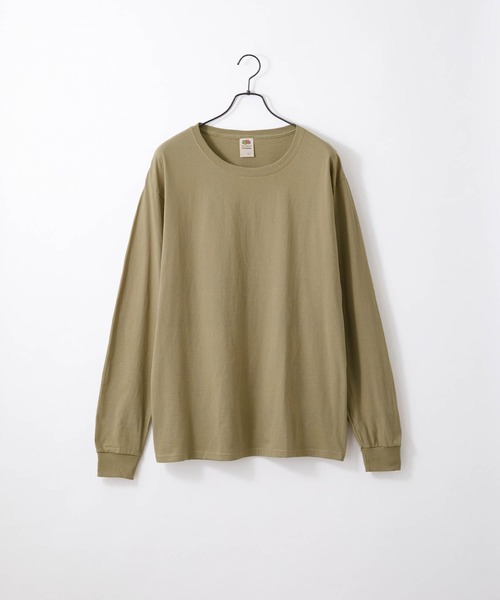 FRUIT OF THE LOOM（フルーツオブザルーム）の「FRUIT OF THE LOOM / フルーツオブザルーム ベーシック クルーネック 長袖Tシャツ（Tシャツ/カットソー・メンズ・ピンク/ケリー/ロイヤルブルー/ホワイト/ネイビー/ダークベージュ/パープル/チャコール/グリーン/ブラック/マルーン/ブラウン/ヘザーグレー・L/M/S/XL）」の6枚目の写真