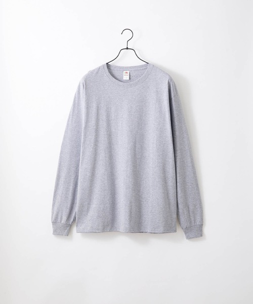 FRUIT OF THE LOOM（フルーツオブザルーム）の「FRUIT OF THE LOOM / フルーツオブザルーム ベーシック クルーネック 長袖Tシャツ（Tシャツ/カットソー・メンズ・ピンク/ケリー/ロイヤルブルー/ホワイト/ネイビー/ダークベージュ/パープル/チャコール/グリーン/ブラック/マルーン/ブラウン/ヘザーグレー・L/M/S/XL）」の3枚目の写真