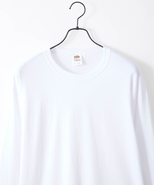 FRUIT OF THE LOOM（フルーツオブザルーム）の「FRUIT OF THE LOOM / フルーツオブザルーム ベーシック クルーネック 長袖Tシャツ（Tシャツ/カットソー・メンズ・ピンク/ケリー/ロイヤルブルー/ホワイト/ネイビー/ダークベージュ/パープル/チャコール/グリーン/ブラック/マルーン/ブラウン/ヘザーグレー・L/M/S/XL）」の16枚目の写真