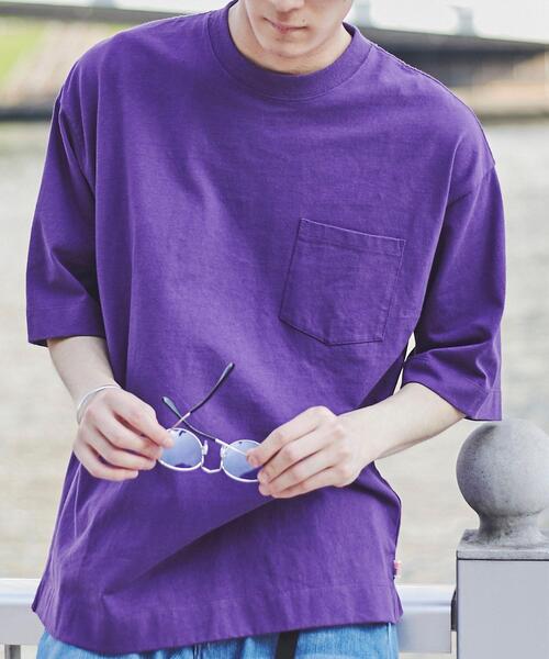 coen（コーエン）の「USAコットンヘビーウェイトリラックスクルーネックTシャツ（Tシャツ/カットソー・メンズ・ホワイト/ブラック/ネイビー/ダークグレー/ライトブルー/ライラック/ライム/ベージュ/ダークブラウン/パープル/ターコイズブルー・SMALL/MEDIUM/LARGE/X-LARGE）」の10枚目の写真